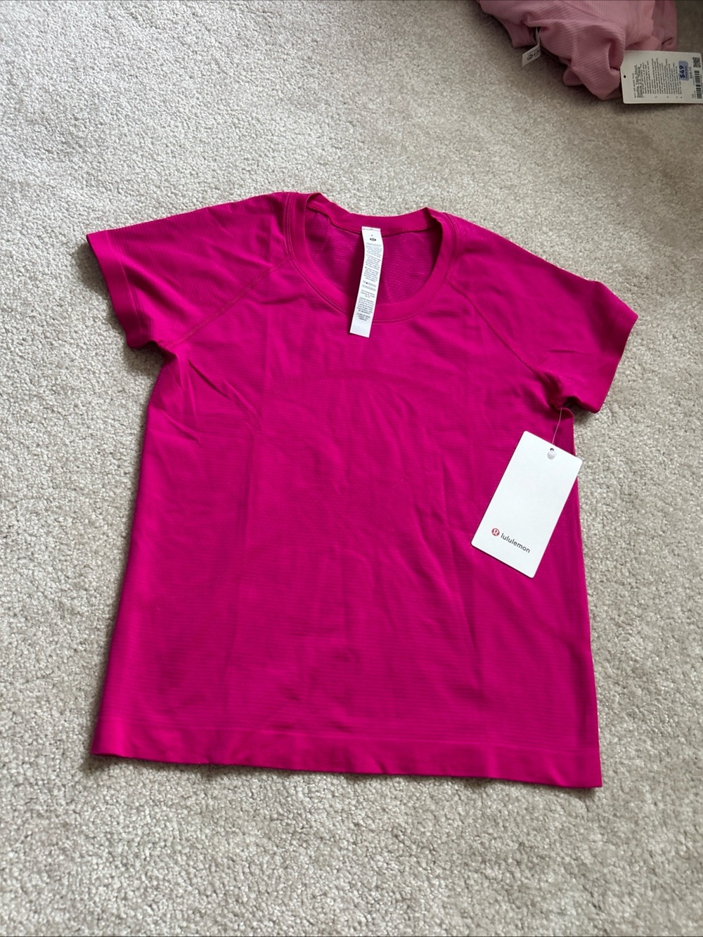 4-27 NWT Size 8 Lululemon Swiftly Tech Short Sleeve 2.0 Race PFRE/PFRE